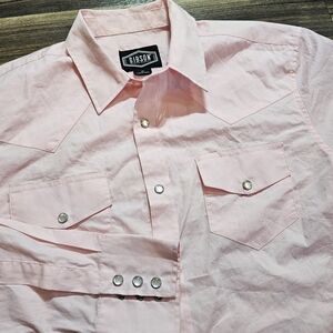 Gibson Trading Co Men's Pink Western Pearl Snap Shirt Medium